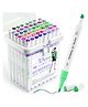 Amitasha 24 Shades Dual Sided Colour Markers Tip Fine Chisel Line Highlighter Pen Set with Portable Case - Multicolor
