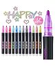 SUPER TOY 12 Pc Metallic Double Line Outline Markers-Multicolor