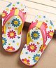 Cute Walk by Babyhug Slip on Flip Flops with floral Print - Pink