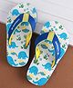 Cute Walk by Babyhug Slip on Flip Flops with Elephant Print - Blue