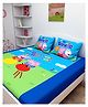 Athom Living Peppa Pig Digital Printed Cotton Kids Double Bedsheet 270x270 cm with 2 Pillow Cover