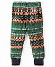 CrayonFlakes Jacquard Design Printed Polar Fleece Joggers - Green