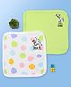 Babyoye Disney Interlock Knit Hand & Face Towels with 101 Dalmatians Graphic L 28 x B 28 cm Pack of 2 - White & Light Green
