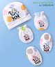 Babyoye Disney Interlock Knit Cap Mittens & Booties Set with 101 Dalmatians Graphic White - Diameter 10 cm