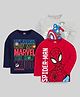 KUCHIPOO Pack of 3 Full Sleeves Marvel Featuring Spiderman & Captain America Printed Tees - Blue Red & Grey