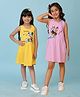 KUCHIPOO Pack of 2 Sleeveless Disney Featuring Minnie & Daisy Printed Dresses - Pink & Yellow