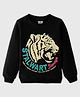 KUCHIPOO Fleece Full Sleeves Tiger Printed Sweatshirt - Black