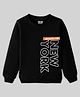 KUCHIPOO Fleece Full Sleeves New York Text Printed Sweatshirt - Black