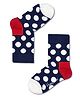 HAPPY SOCKS Organic Cotton Blend Polka Dots Printed Socks - Navy Blue