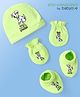 Babyoye Disney Boys Caps Mittens & Booties Set with 101 Dalmatians Graphic Neon Green- Diameter 9 cm