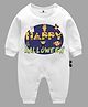 The Peppy Tend Halloween Theme 100% Cotton Full Sleeves Happy Halloween Text Printed Romper - White