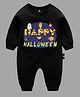 The Peppy Tend Halloween Theme 100% Cotton Full Sleeves Happy Halloween Text Printed Romper - Black