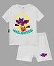 The Peppy Tend Halloween Theme 100% Cotton Half Sleeves My First Halloween Text Printed Tee & Coordinating Shorts Set - White