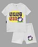 The Peppy Tend Halloween Theme 100% Cotton Half Sleeves Baby Boo Text Printed Tee & Coordinating Shorts Set - White