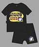 The Peppy Tend Halloween Theme 100% Cotton Half Sleeves Baby Boo Text Printed Tee & Coordinating Shorts Set - Black