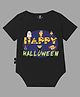 The Peppy Tend Halloween Theme 100% Cotton Half Sleeves Happy Halloween Text Printed Onesie - Black