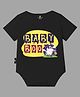The Peppy Tend Halloween Theme 100% Cotton Half Sleeves Baby Boo Text Printed Onesie - Black