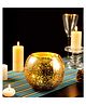 VoiDrop  Votive Tealight Candle Holders Mercury Glass  Candle Holder Ice Cracked Glass Bowl Candle Holder for Home Wedding Tables (Gold)