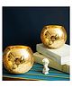 VoiDrop Set of 2 Votive Tealight Candle Holders Mercury Glass  Candle Holder Ice Cracked Glass Bowl Candle Holder for Home Wedding Tables (Gold)