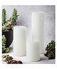 VoiDrop Pure Wax Cinnamon Fragranced (Cinnamon) Pillar Candles, Set of 3 Scented Pillar Candles White