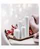 VoiDrop Pure Wax Cinnamon Fragranced (Cinnamon) Pillar Candles, Set of 4 Scented Pillar Candles Color White