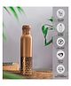 VoiDrop Round Hammered Pure Copper Water Bottle Leak Proof 1 Ltr-Copper Vessel-An Ayuervedic Water Bottle-Capacity 34 Oz Half Hammered Copper Bottle