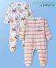 Babyoye Disney Interlock Knit Full Sleeves Footed Sleep Suits With Winnie The Pooh Graphics Pack of 2 - White