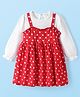 Babyhug Cotton Woven Full Sleeves Polka Dots Printed  Frock - Red