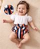 Kookie Kids Singlet Cold Shoulder Sleeves Onesie with Stripes - White