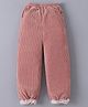 Kookie Kids Full Length Solid Colour Lounge Pant With Lace Detailing - Rose Gold