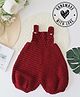 Woonie Sleeveless Crochet Solid Balloon Dungaree - Maroon