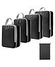 House of Quirk Compression Packing Cubes for Travel 5 Set Packing Cubes Travel Organizer Compressible Travel Essentials Packing Organizers Travel Essentials-Black
