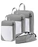 House of Quirk Compression Packing Cubes for Travel 4 Set Packing Cubes Travel Organizer Compressible Travel Essentials Packing Organizers Travel Essentials-Grey