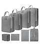 House of Quirk Compression Packing Cubes for Travel 8 Set Packing Cubes Travel Organizer Compressible Travel Essentials Packing Organizers Travel Essentials-Grey