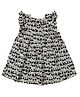 Snowflakes Cotton Sleeveless Dog Printed Dress - White