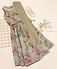 Akkriti by Pantaloons Sleeveless Floral Printed Coordinating Lehenga Choli Set With Dupatta - Olive