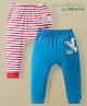 Babyoye Disney Full Length Diaper Leggings with Striped & Dumbo Graphics Pack of 2 - Red & Blue