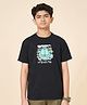 Coolsters by Pantaloons Cotton Garfield Featuring Half Sleeves Character Printed Tee - Black