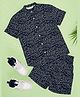 Indus Route by Pantaloons Cotton Half Sleeves Printed Coordinate Set - Navy