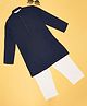 Indus Route by Pantaloons Cotton Full Sleeves Solid Kurta & Pyjama Set - Navy