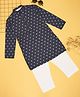 Indus Route by Pantaloons Full Sleeves Printed Kurta Set - Navy