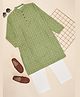 Indus Route by Pantaloons Full Sleeves Printed Kurta & Pyjama Set - Olive