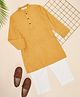 Indus Route by Pantaloons Full Sleeves Printed Kurta & Pyjama Set - Mustard