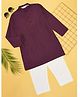 Indus Route by Pantaloons Full Sleeves Printed Kurta & Pyjama Set - Purple