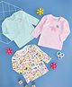 Pantaloons Baby Cotton Pack Of 3 Full Sleeves Animals Printed Tee - Multi Colour
