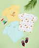 Pantaloons Baby Cotton Pack Of 3 Half Sleeves Dinosaurs Printed Tees - Multi Colour