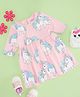 Pantaloons Baby Cotton Full Sleeves Unicorn Printed Dress - Pink