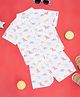 Pantaloons Baby Half Sleeves Dinosaur Printed Coordinated Set - White