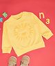Pantaloons Baby Cotton Full Sleeves Animal Face Detailed Sweatshirt - Yellow