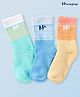 Honeyhap Premium Cotton Bamboo Spandex With Bio Finish Socks Pack of 3 - Ice Water Lemon Maringue Peach Nectar Papaya Brrok Green & White
